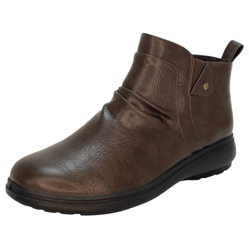 Easy Street Ariadne Brown Faux Leather Womens Booties Size 9.5M - Picture 2 of 10